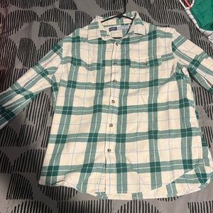 Flannel white and teal